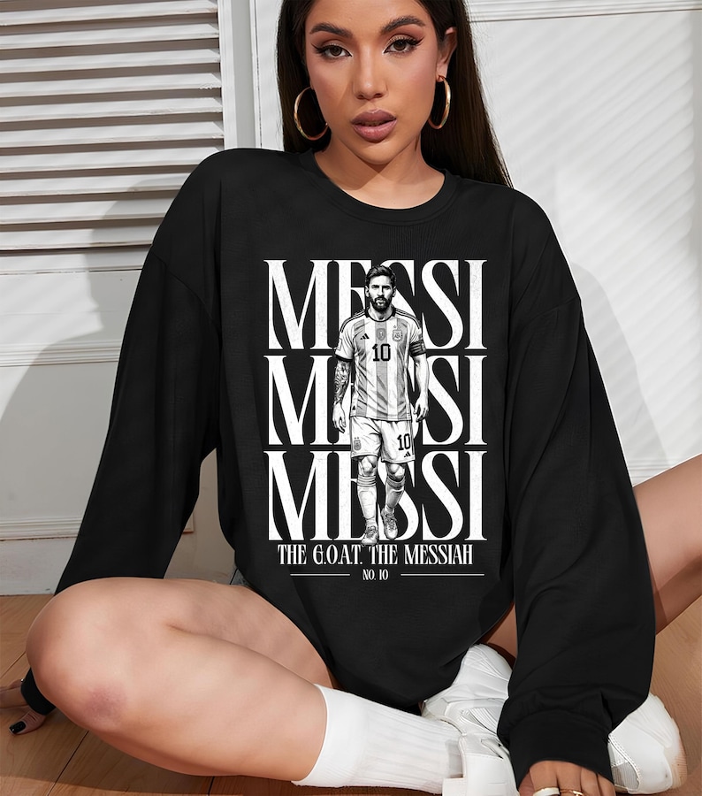 Lionel Messi "The Messiah" Sweatshirt - Argentina Football Fan Crewneck image 1