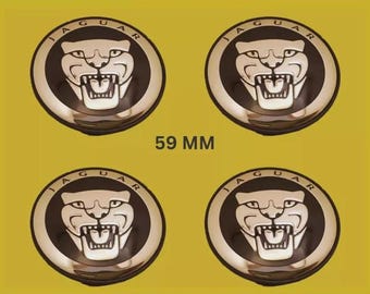 JAGUAR Set/4 Stück SCHWARZ 59 mm Nabenkappen