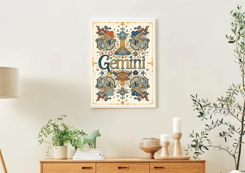 Gemini Zodiac Poster - Etsy