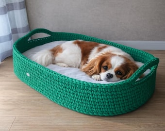 Camas acogedoras para mascotas hechas a mano, camas tejidas a crochet para perros y gatos, muebles suaves, accesorios únicos para mascotas, camas cómodas para perros y gatos, regalo para amantes de las mascotas