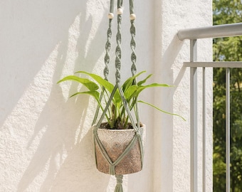 Modern Hanging Planter, Indoor Plant Basket, Boho Macrame Plant Hanger, Wall Planter, Flower Holder, Unique Gift for Home