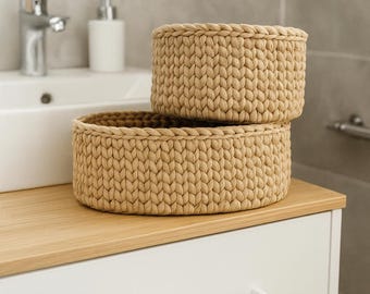 Decorative Rope Basket For Bathroom Storage, Woven Home Decor Basket For Small Items And Perfect Gift Basket