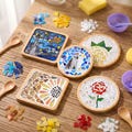 Mosaic Coaster DIY Kit Adult Craft Kits Bohemian Home Decor Housewarming Gift for Her Handmade Glass Mosaic Art Set product logo