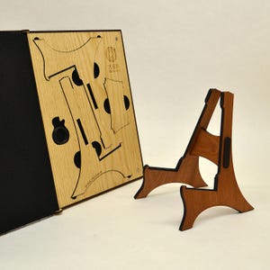 Gitarrenständer | Ukulelenständer | Geigenständer | Banjoständer | Manodlinenständer aus Holz mit Case