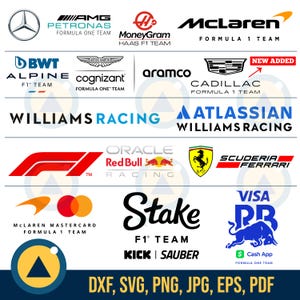 F1チームのロゴSVG、ドライバー、レーシングF1企業Png、Eps、Jpg、ブランドクリップアート