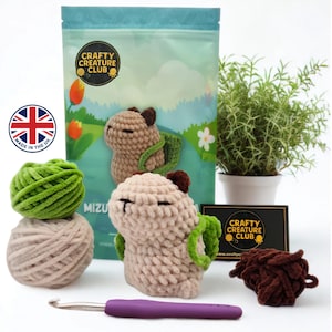 Capybara Crochet Kit | Cute Capybara Plush DIY Kit | Crochet Toy Kit | Kawaii Capybara Gift | Amigurumi Kit | Capybara with Backpack | Mizu
