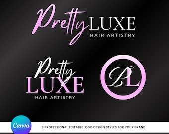 DIY Canva Logo Template | Beauty Business Logo Kit | Lash Logo, Nail Logo, Hairstylist Logo, MUA Logo, Boutique Logo, Braid Logo Branding
