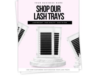 Editable Lash Tray Sale Flyer Template | Lash Tray Promo | Lash Business Canva Template | Shop Lash Trays | Lash Tech Instagram Post
