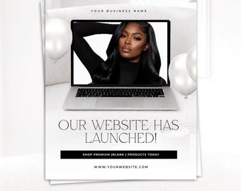 Website Launch Flyer Template | Website Launch Instagram Post | Canva Editable Business Launch Flyer | Website Is Live | Coming Soon Promo