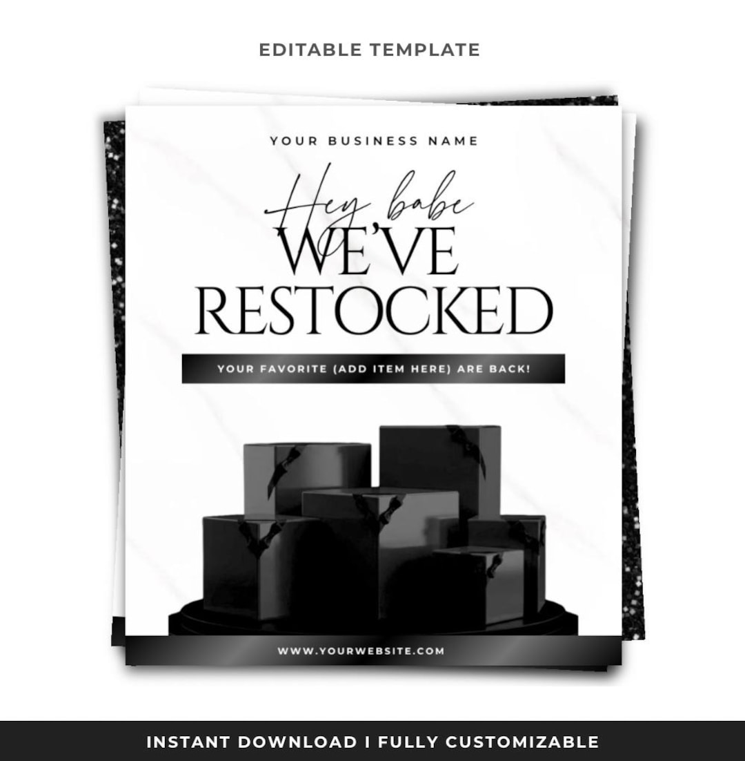 Restock Flyer Template | Editable on Canva | Beauty Business Flyer ...