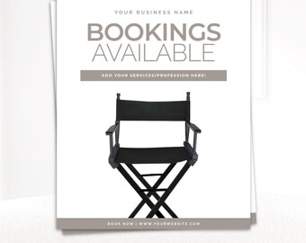 Now Booking Flyer Template, Beauty Booking Flyer, Makeup Artist Flyer, Editable Canva Template, Appointments Open, New Client Flyer