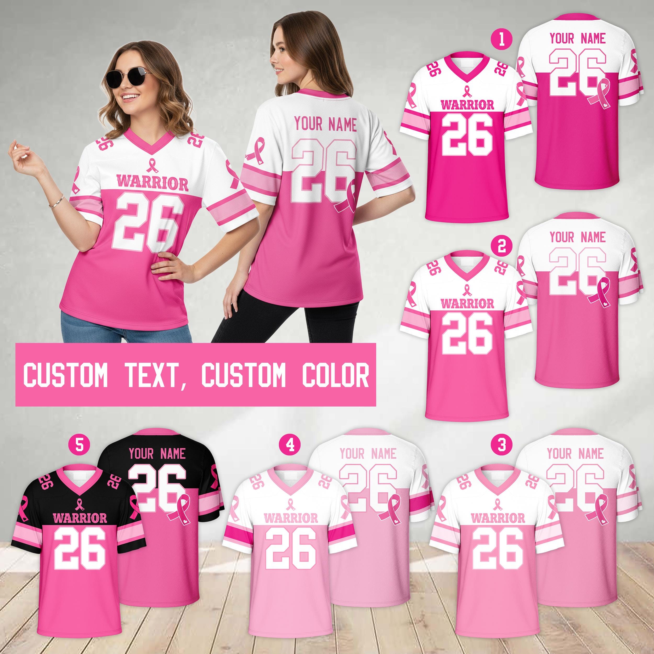 Breast Cancer Football Jersey - Etsy
