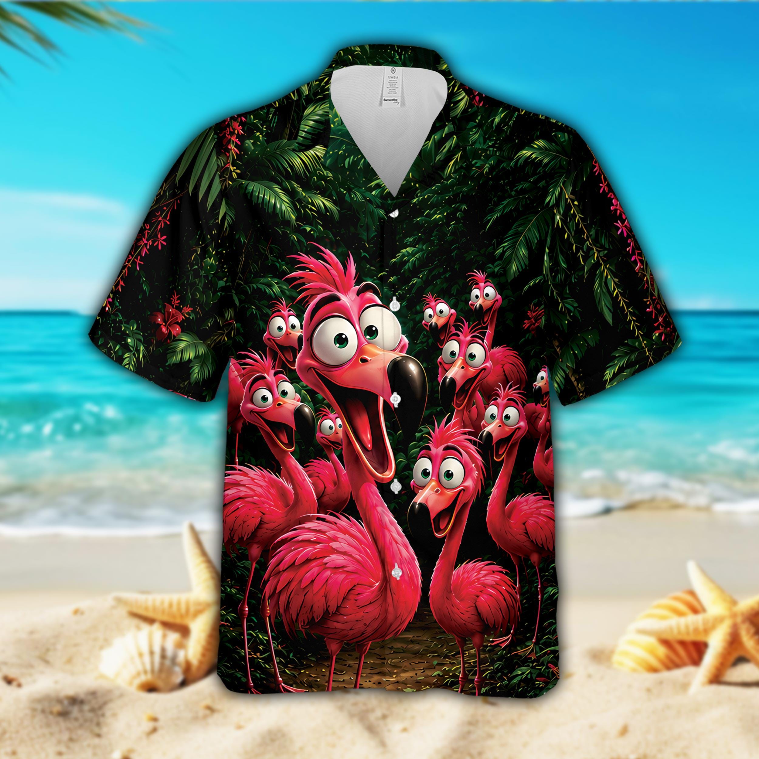 ダイカット フラミンゴ ハワイアン Flamingo hawaii shirt - Etsy 日本