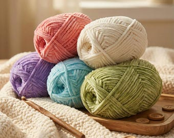 Plush Velvet Yarn for Crochet, Premium Soft Chenille Yarn 40g, Knitting, and Cute Amigurumi Creations