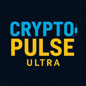 Peut inclure: Graphique numérique avec les mots "CRYPTO PULSE ULTRA" en bleu et jaune sur fond bleu foncé. "CRYPTO" est en bleu, "PULSE" en jaune et "ULTRA" en jaune. Une petite icône de graphique est à droite.