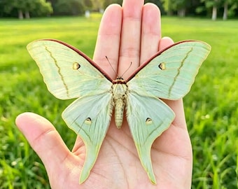 Real Luna Moth Spread Specimen, Butterfly Moth Taxidermy, Nature-Inspired Wall Art, Dark Academic Decor, Symbol of Rebirth Gift