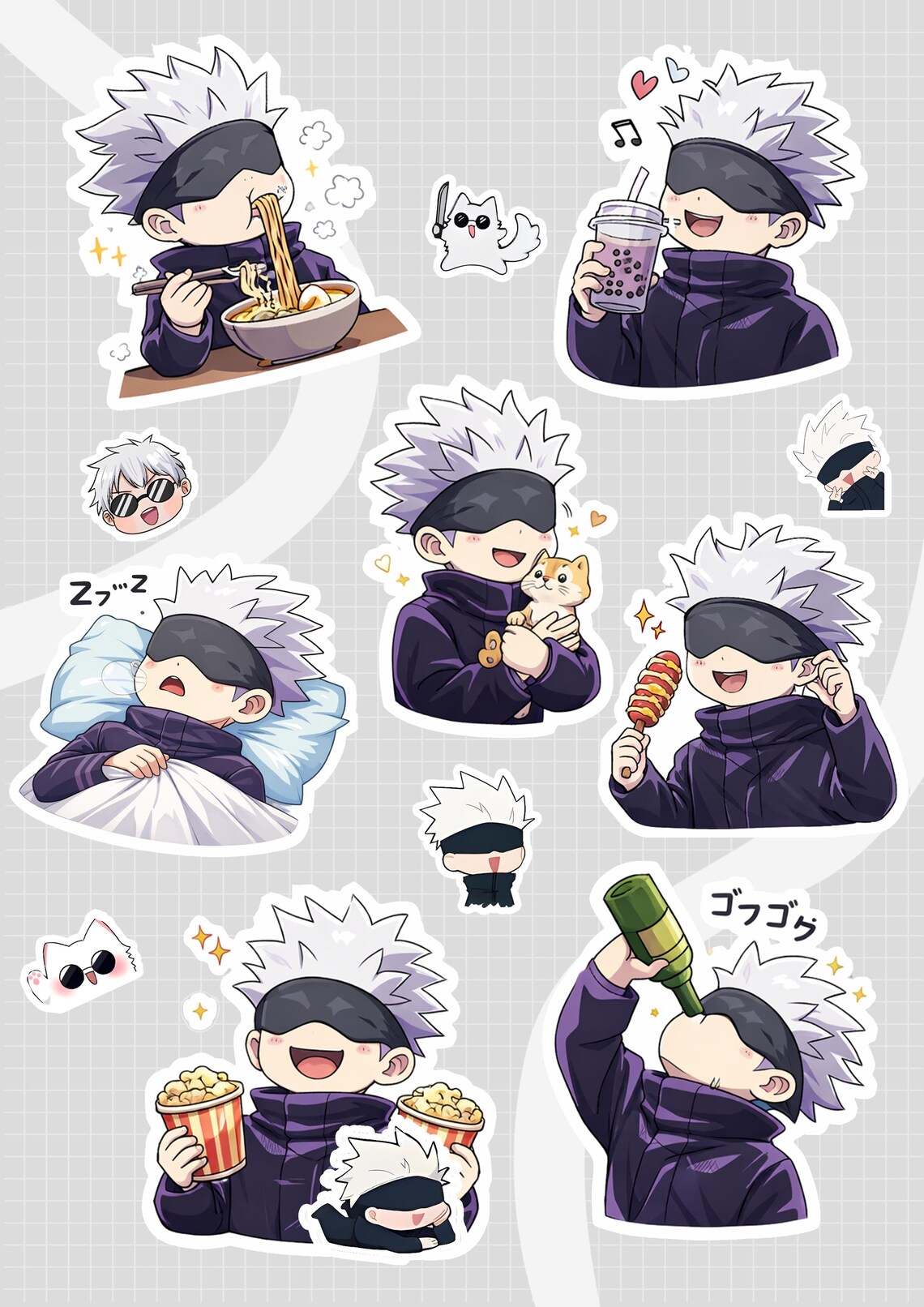 Gojo Chibi Stickers | Fanart | Anime | Jujutsu Kaisen - Etsy