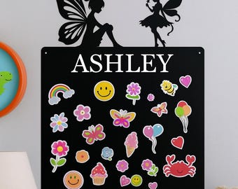 Letrero de hada, adhesivo e imán / Decoración de pared infantil personalizada / Decoración de dormitorio infantil