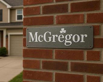 Letrero con apellido personalizado • Decoración de pared para exteriores • Letrero rústico de inauguración de la casa