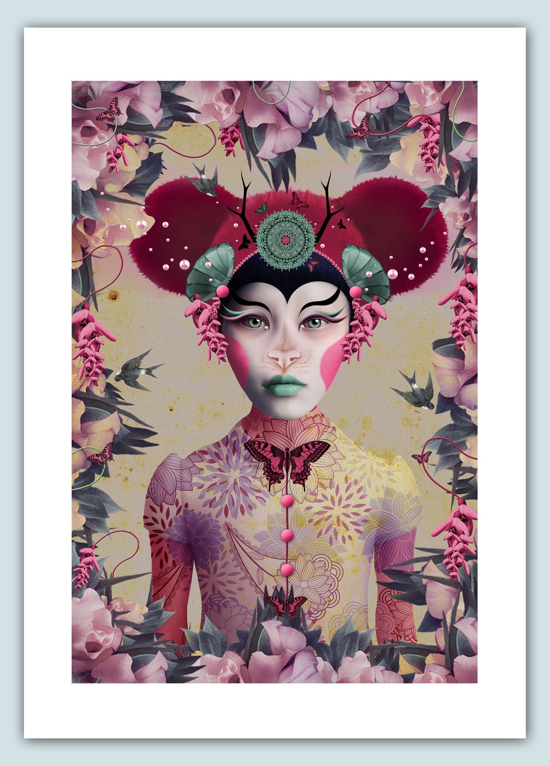 Spring Goddess – Fine Art Print | Botanical Feminine Portrait, Nature ...