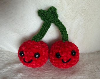 Cherries Crochet Plush – Matching Couple Gift – Handmade Couples Gift – Anniversary or Romantic Keepsake