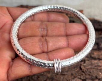 Unisex Silver Band Bangle – 925 Silver Bracelet for Daily Wear .