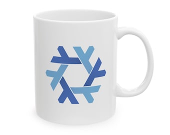 Linux Mug, NixOS Snowflake Logo Ceramic Coffee Cup, Developer and Sysadmin Gift