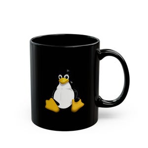 Tux Penguin Black Mug | Linux Penguin Coffee Cup