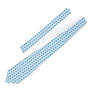 Arch Linux Logo Pattern Necktie | Blue & White Satin Tie