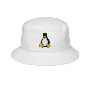 Linux Tux Logo Bucket Hat | Embroidered Tuxedo Penguin Design
