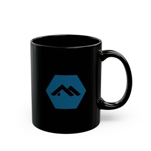 Alpine Linux Mug - Black Ceramic Coffee Cup - Open Source Developer Gift for Sysadmins and Programmers