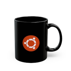 Ubuntu Black Ceramic Mug - Orange Circle of Friends