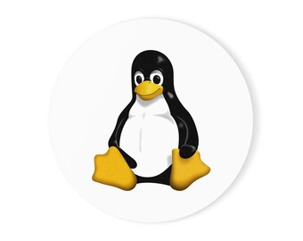 Tux Penguin Linux Coaster, Open Source Desk Decor, Developer and Sysadmin Gift