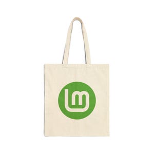Linux Tote, Linux Mint Logo Heavy Cotton Canvas Tote Bag