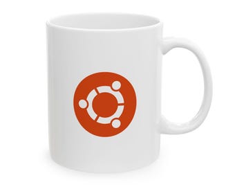 Ubuntu White Ceramic Mug - Orange Circle of Friends