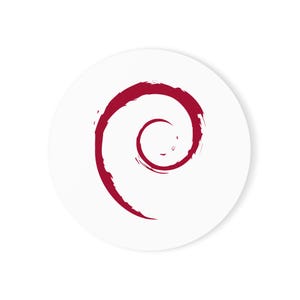 Onderzetter met Debian Linux-logo, bureaudecoratie voor open source-projecten, cadeau voor ontwikkelaars en systeembeheerders