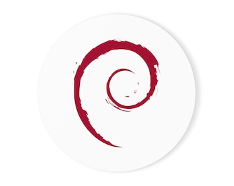 Debian Linux Logo Coaster, Open Source Desk Decor, Developer and Sysadmin Gift