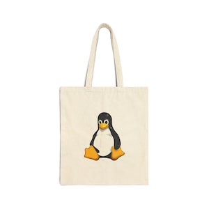 Tux Pinguin Illustration Einkaufstasche | Schwere Baumwollsegeltuch