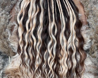 Amber and Brown  Brushable dreaded curls  , Anna curls