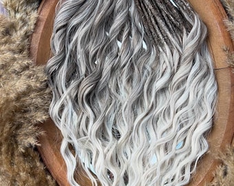 Grey Brushable dreaded curls , Anna curls