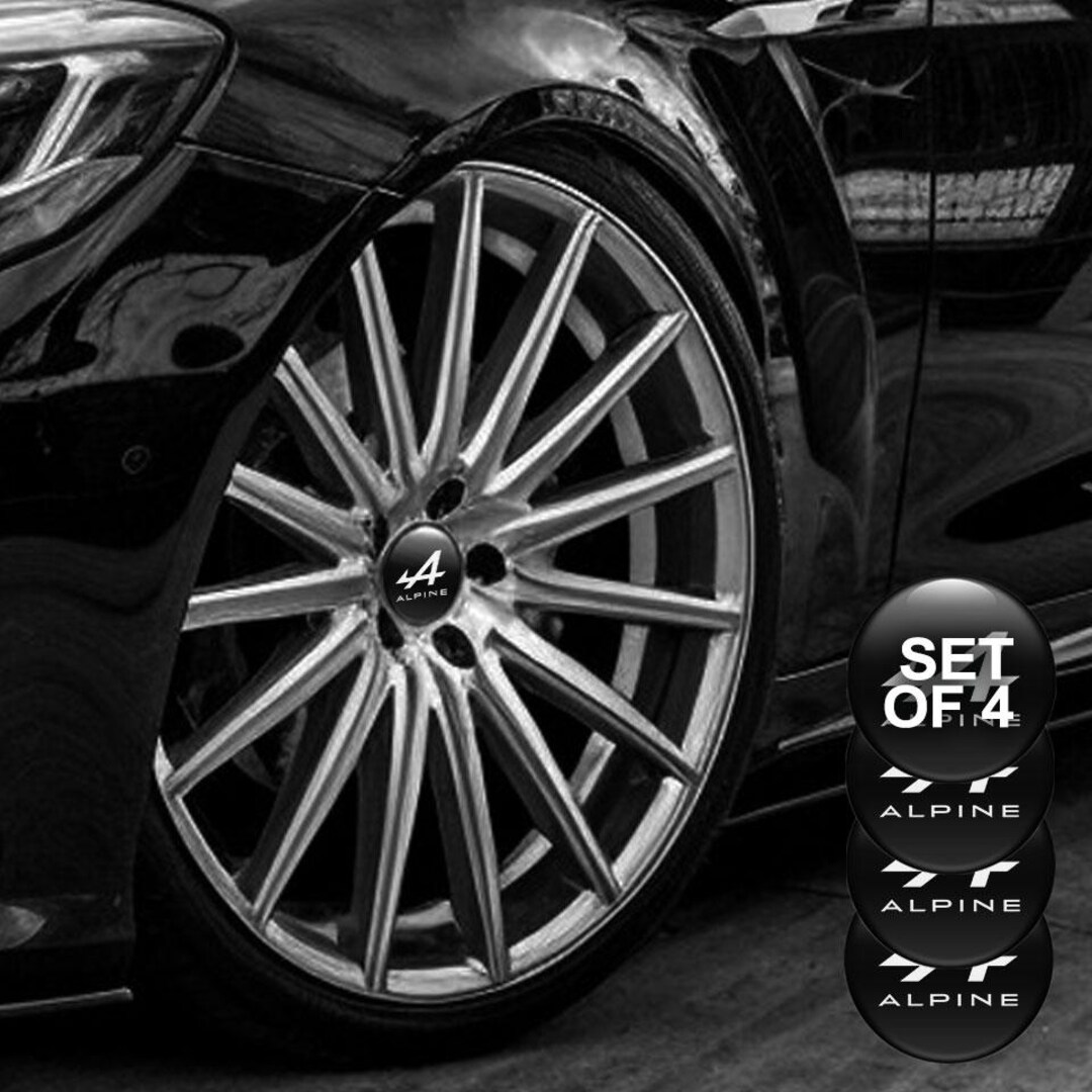 All Sizes Logo Alpine Design Epoxy Emblem: 4pcs Dome Decals for Wheel ...