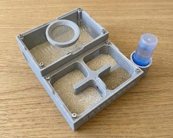 3D Printed Small Formicarium | All-in-One Ant Farm with Outworld & Hydration Tower