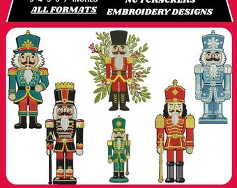 Nutcracker Embroidery Design | Christmas Nutcracker Machine Embroidery | Holiday Soldier Pattern | 5 Sizes 12 Formats | Digital Download