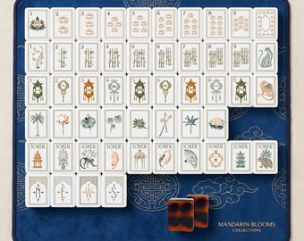 White Lotus American Mahjong Set, 160 4-Layer Acrylic Jade Tiles with Storage Bag