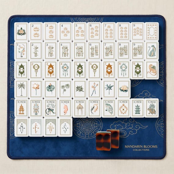 White Lotus American Mahjong Set With Gift Box, 160 4-Layer Acrylic Jade Tiles with Storage Bag