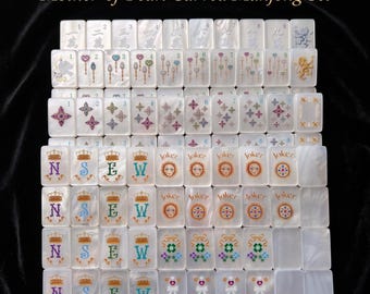Pearlescent American Mahjong Set, Mother-of-Pearl Style Tiles , 160 Tiles with Jokers and Storage Bag