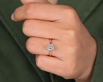 1 CT Oval Lab Grown Diamond Ring | Handmade Gold Solitaire