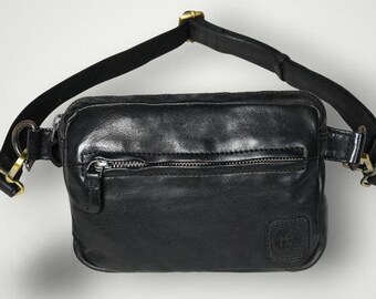 Leather Belt Bag | Maroon or Black Minimalist Crossbody Fanny Pack