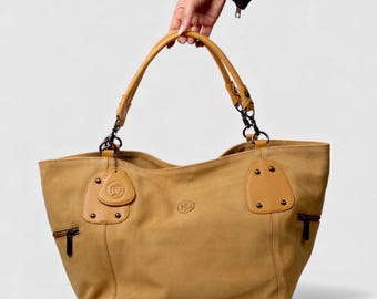 Luxe Suede Leather Convertible Tote | Elegant Everyday Carry