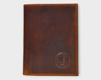 Handmade Buffalo Leather Bifold Wallet, RFID Blocking, Slim Bi-fold, Men's Anniversary Gift